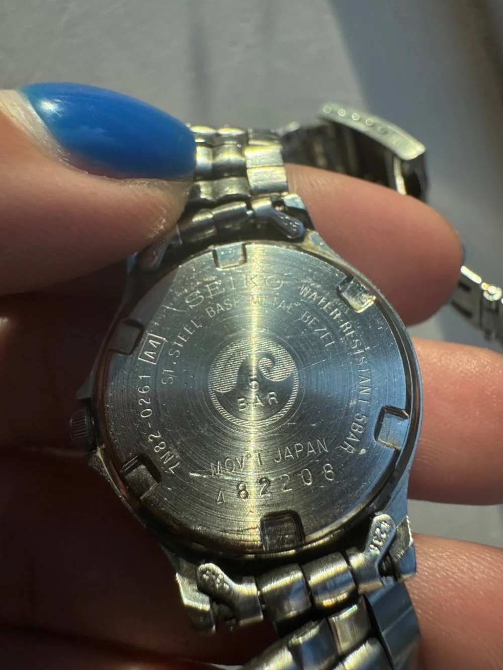 Seiko Sports 50 Womens Watch 25mm Silver Tone Date 7N82-0261 Works Japan